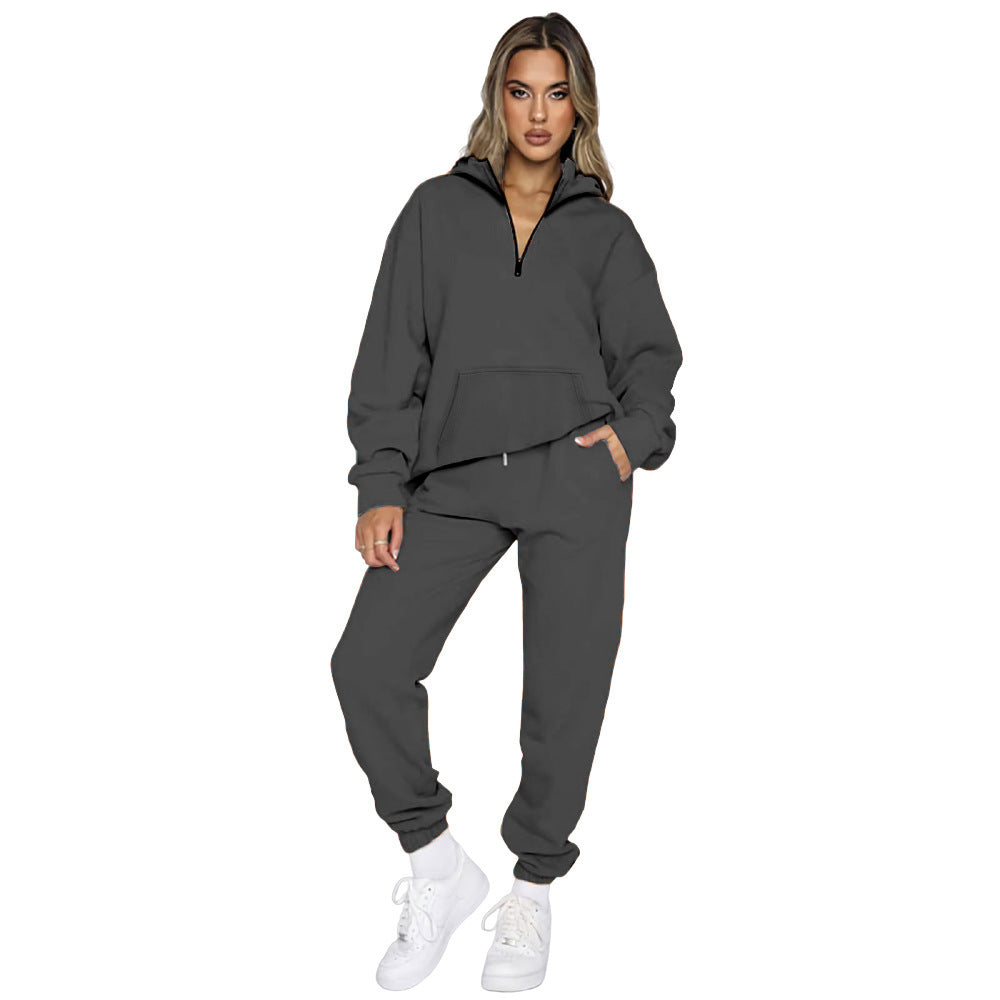 Women's comfortable tracksuit with modern zipper and practical pockets NOVAE