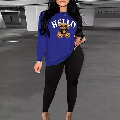 Women's casual sweatshirt with original bear motif NOVAE