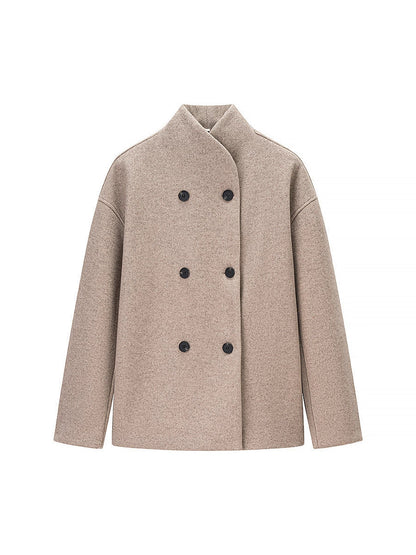 Women's elegant winter jacket with double button placket and stand-up collar NOVAE