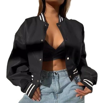 Women's sporty college jacket in a modern design with contrasting stripes NOVAE