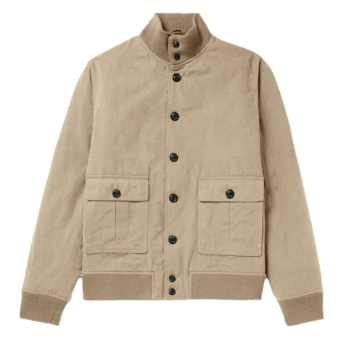 Men's elegant suede jacket with practical collar and patch pockets NOVAE