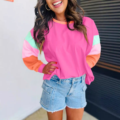 Women's casual sweatshirt with contrasting sleeves NOVAE