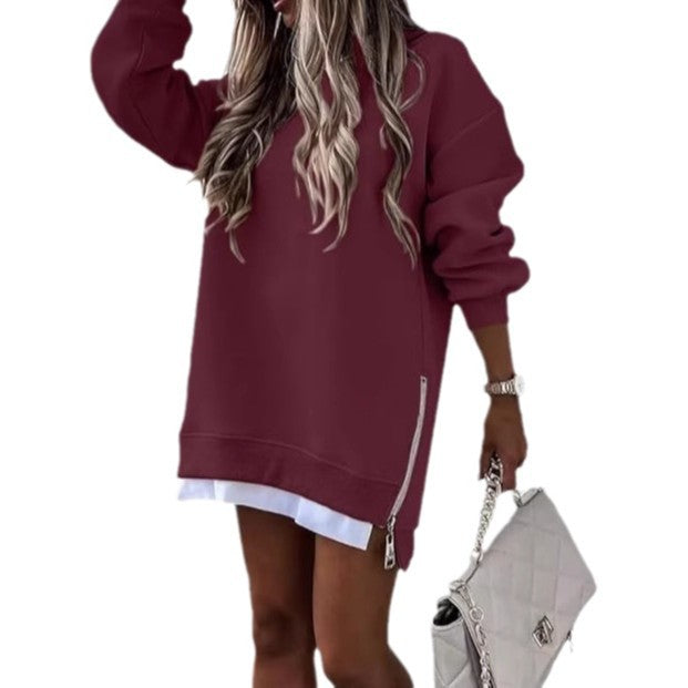Women's Oversized Hooded Dress with Concealed Zipper NOVAE