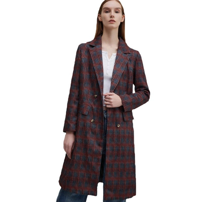 Women's blazer with a checked pattern and chic cut NOVAE
