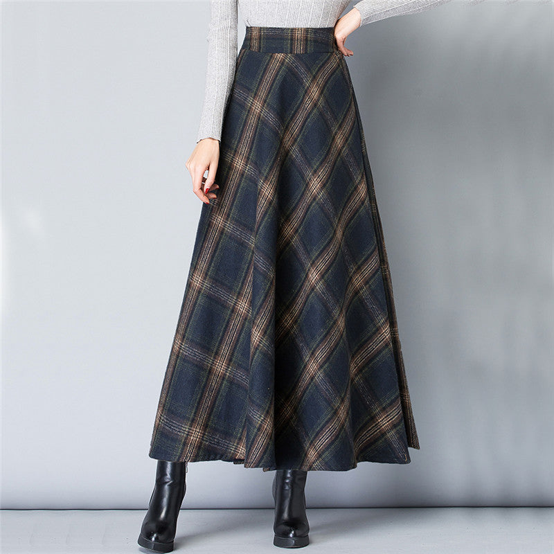 Women's floor-length plaid skirt made of high-quality wool blend NOVAE