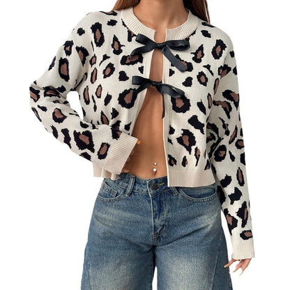 Women's trendy cardigan with playful bows NOVAE