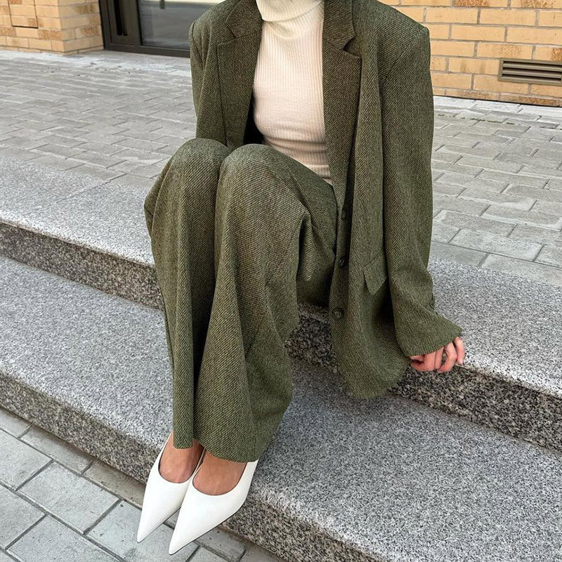 Women's Elegant Blazer Jacket with Fine Texture and Classic Details NOVAE