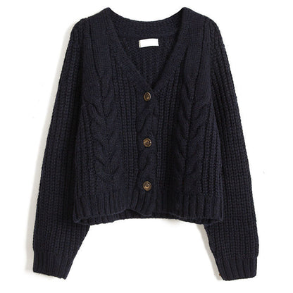 Women's cozy knitted cardigan with decorative cable pattern NOVAE