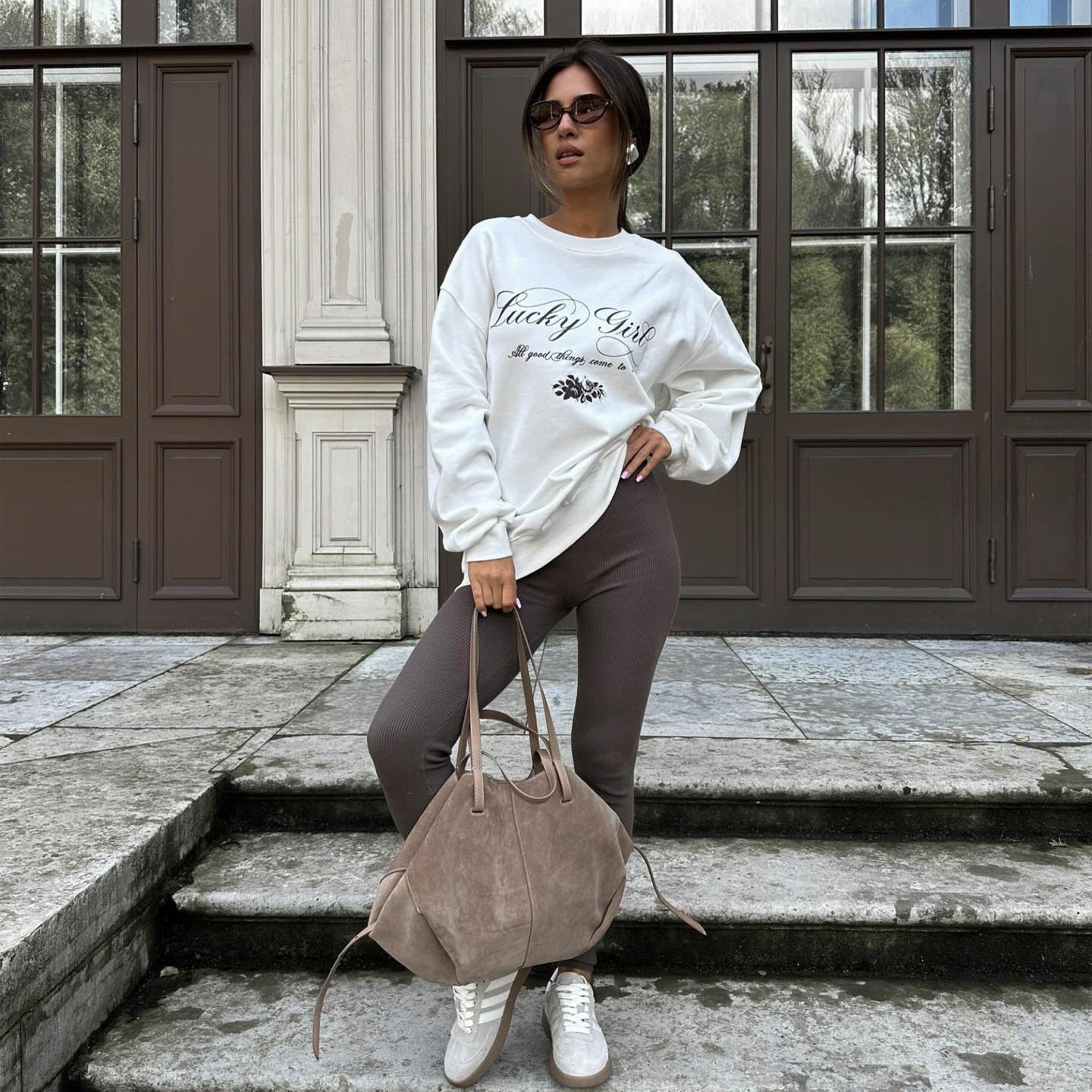 Women's casual sweatshirt with elegant NOVAE lettering