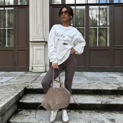 Women's casual sweatshirt with elegant NOVAE lettering