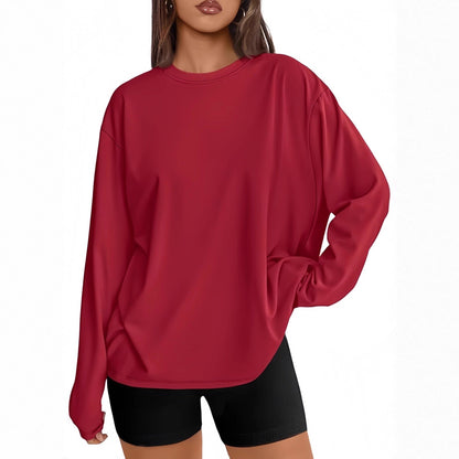 Women's Casual Sweatshirt with Oversized Sleeves and Round Neck NOVAE