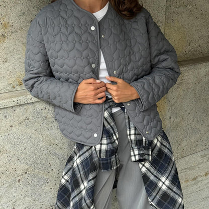 Women's quilted leisure jacket with button closure and modern details NOVAE