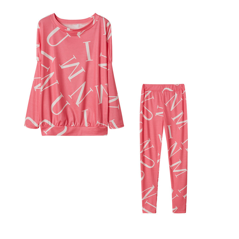 Women's pajama set with long-sleeved top and elasticated pants NOVAE