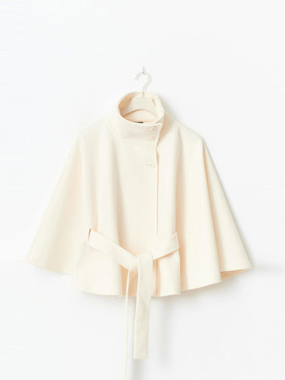 Women's Relaxed Fit Cape Jacket with Tie Belt NOVAE
