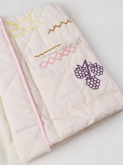 Women's quilted jacket with creative embroidery design NOVAE