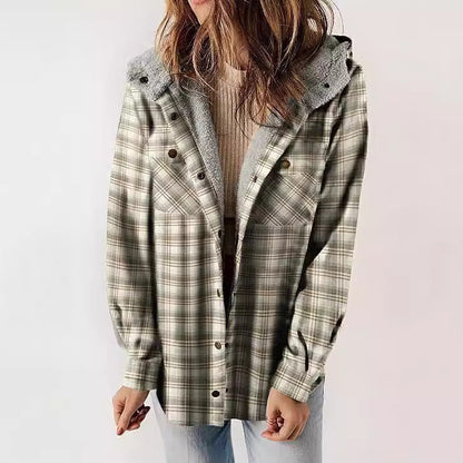 Women's flannel jacket with fleece lining NOVAE