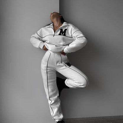 Women's casual tracksuit with modern vertical stripes NOVAE