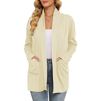 Women's casual long cardigan with pockets NOVAE
