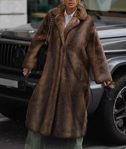 Women's Elegant Faux Fur Coat with Soft Lining NOVAE