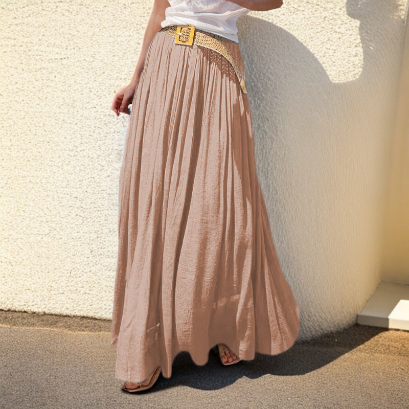 Women's maxi skirt with flowing cut and elastic waistband NOVAE
