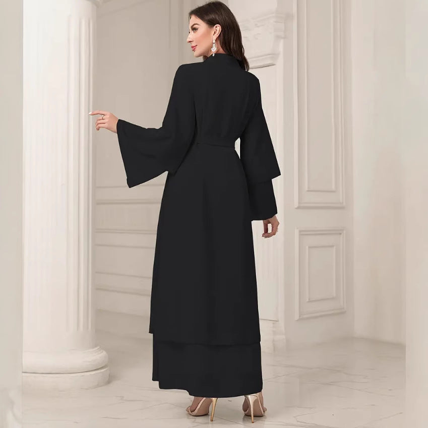 Women's Elegant Long Kimono Jacket in Flowing Fabric with a Wide Fit NOVAE