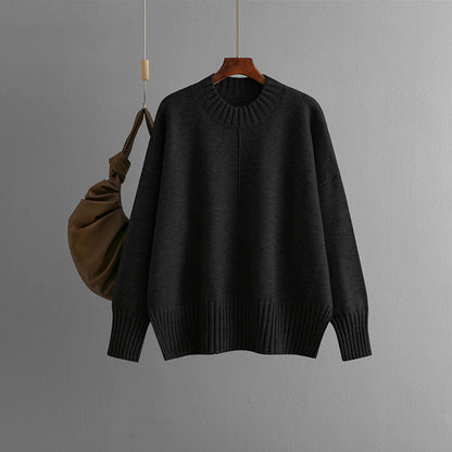 Women's Oversized Knit Sweater with Ribbed Cuffs NOVAE