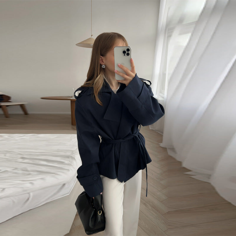 Women's Elegant Oversized Trench Jacket with Belt and Structured Sleeves NOVAE