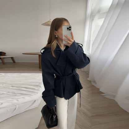 Women's Elegant Oversized Trench Jacket with Belt and Structured Sleeves NOVAE