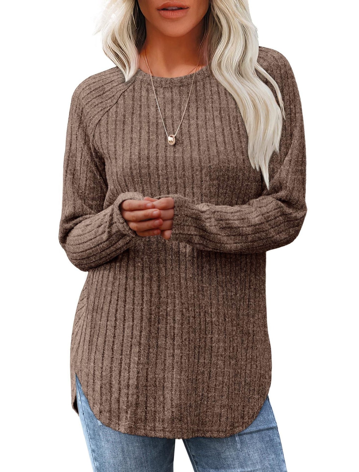 Women's oversized ribbed sweater with a relaxed fit NOVAE