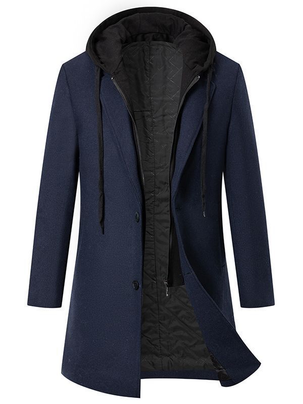 Men's elegant transitional coat with detachable hood NOVAE