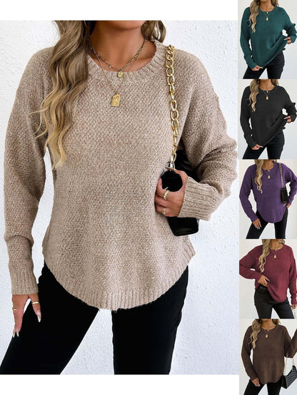 Women's casual knit sweater with high-quality textured pattern NOVAE