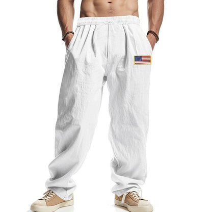 Men's casual leisure trousers with adjustable waistband and American patch NOVAE