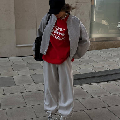 Women's casual varsity jacket with a comfortable fit and functional details NOVAE