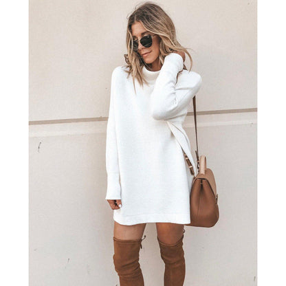 Women's Cozy Oversized Dress with Roll Neck and Long Sleeves NOVAE
