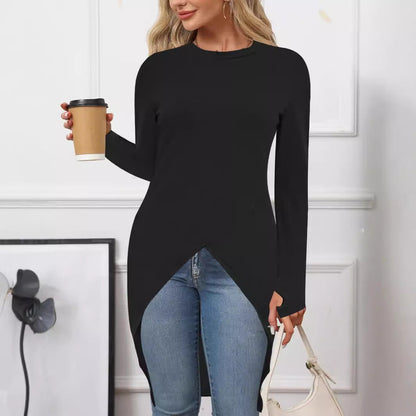 Women's asymmetrical long-sleeved shirt NOVAE