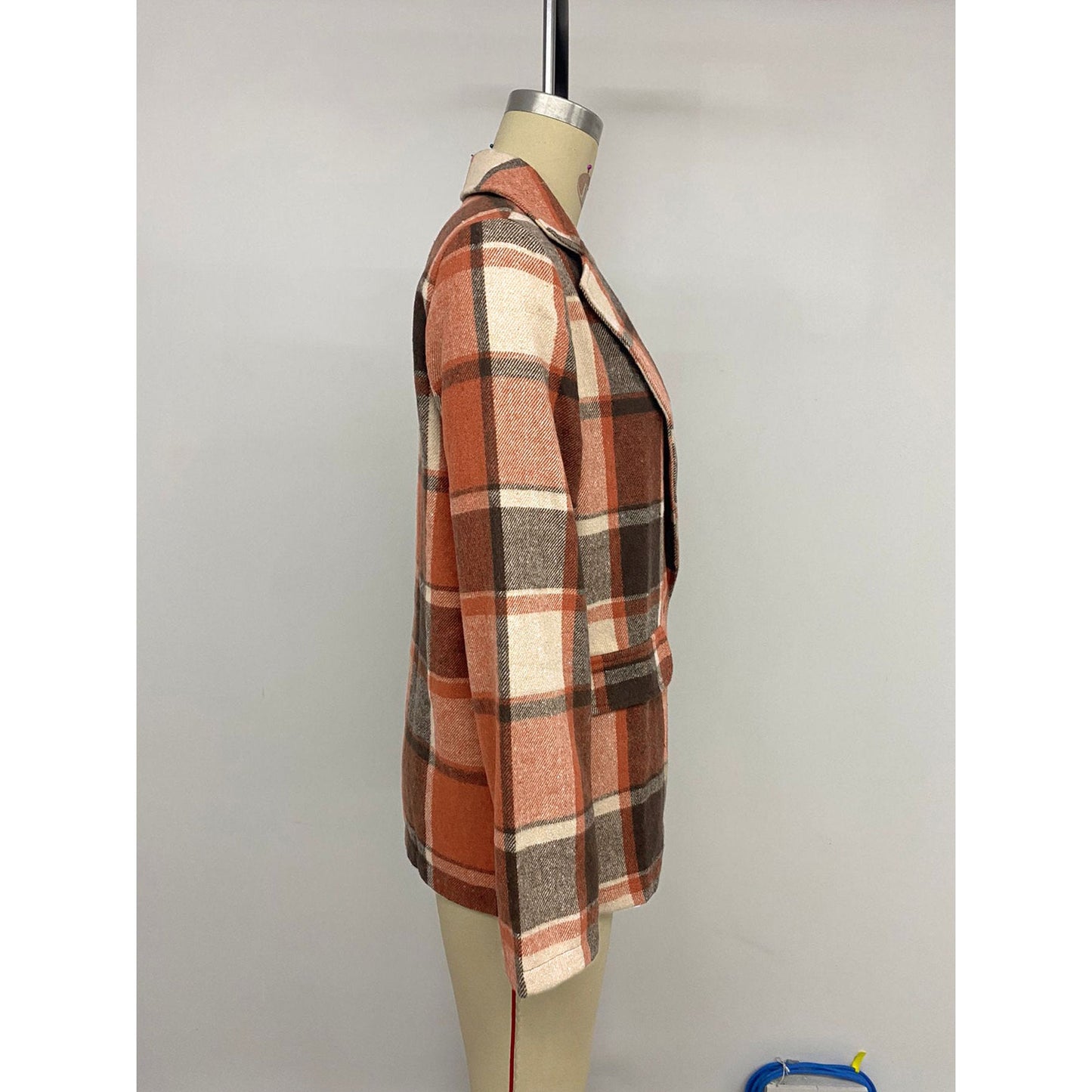 Women's Checked Blazer in Soft Wool Blend NOVAE