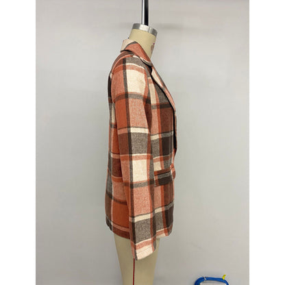 Women's Checked Blazer in Soft Wool Blend NOVAE