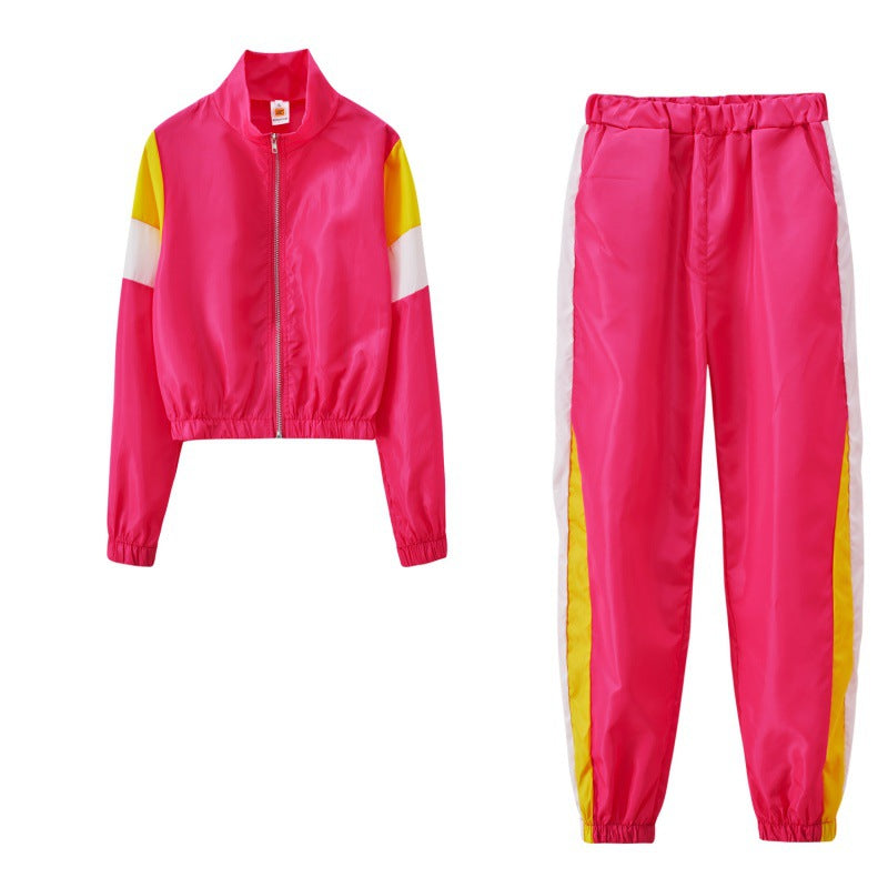 Women's sporty tracksuit with colorblock design and elastic waistband NOVAE