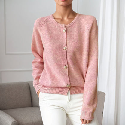 Women's cozy knit cardigan with button details and elasticated cuffs NOVAE