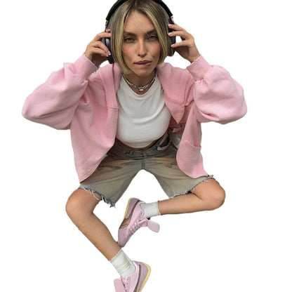 Women's oversized hoodie with glittery NOVAE lettering