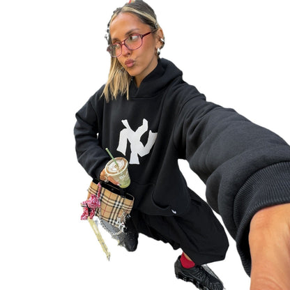 Women's hoodie with modern logo and casual cut NOVAE