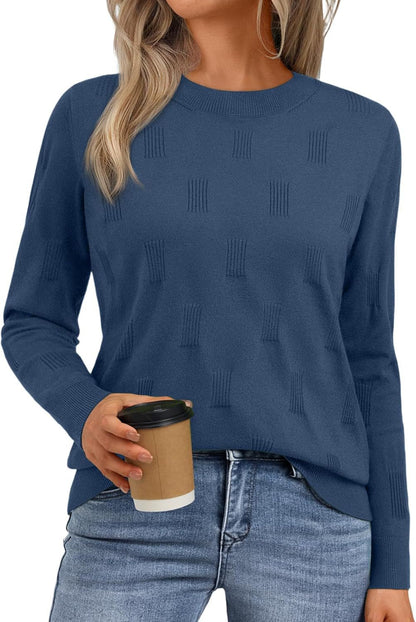 Women's knitted sweater with a fine textured pattern NOVAE
