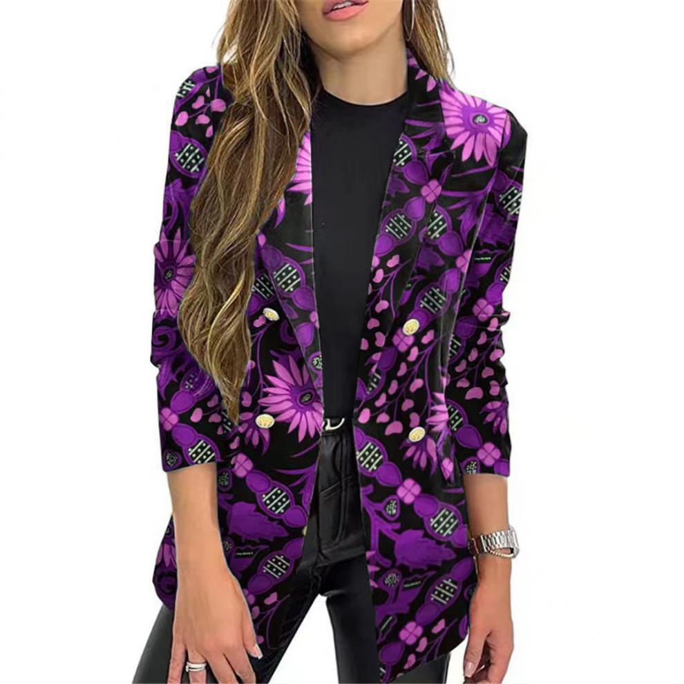 Women's fashionable blazer with floral pattern and oversized cut NOVAE