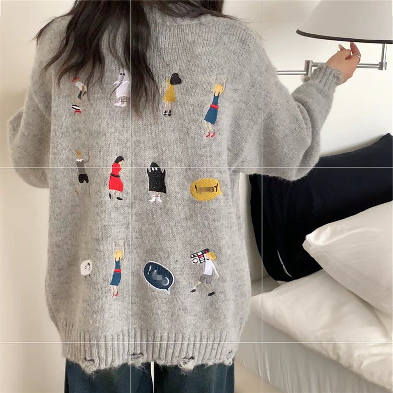 Women's chunky knit cardigan with practical pockets and button details NOVAE