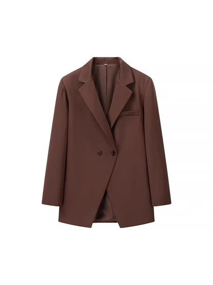 Women's elegant oversized blazer with double button placket and practical pockets NOVAE