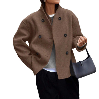 Women's lined boucle jacket with double button placket NOVAE