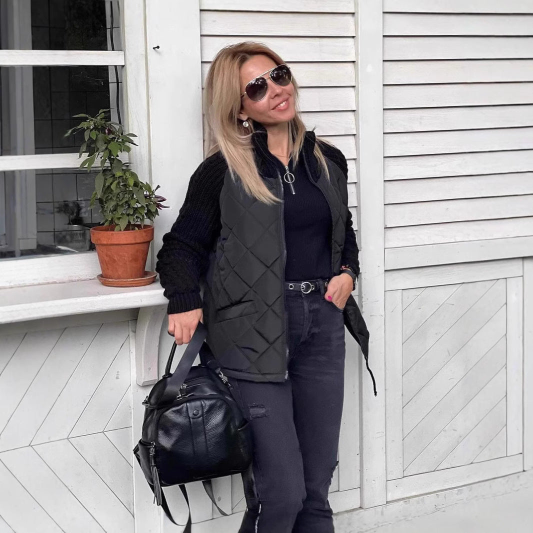 Women's quilted coat with heat-insulating knit surface NOVAE