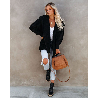 Women's Cozy Hooded Jacket made of soft material NOVAE