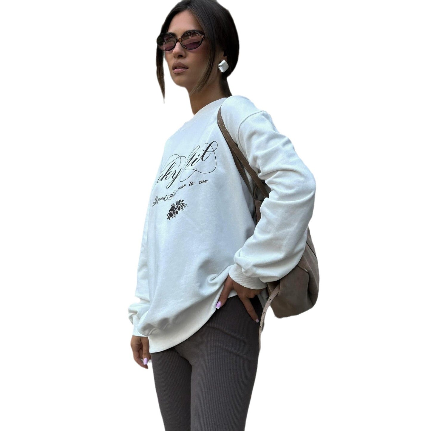 Women's casual sweatshirt with elegant NOVAE lettering