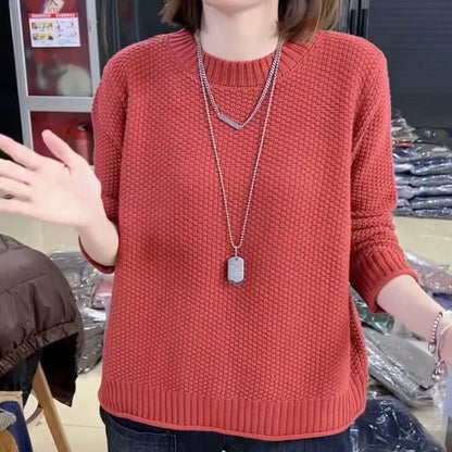 Women's casual knit sweater with a textured surface and a relaxed fit NOVAE